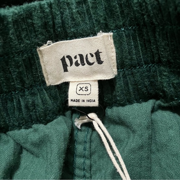 NWT Pact Wide Wale Corduroy Straight Leg Pants Organic Cotton Dark Green size XS - Picture 12 of 16